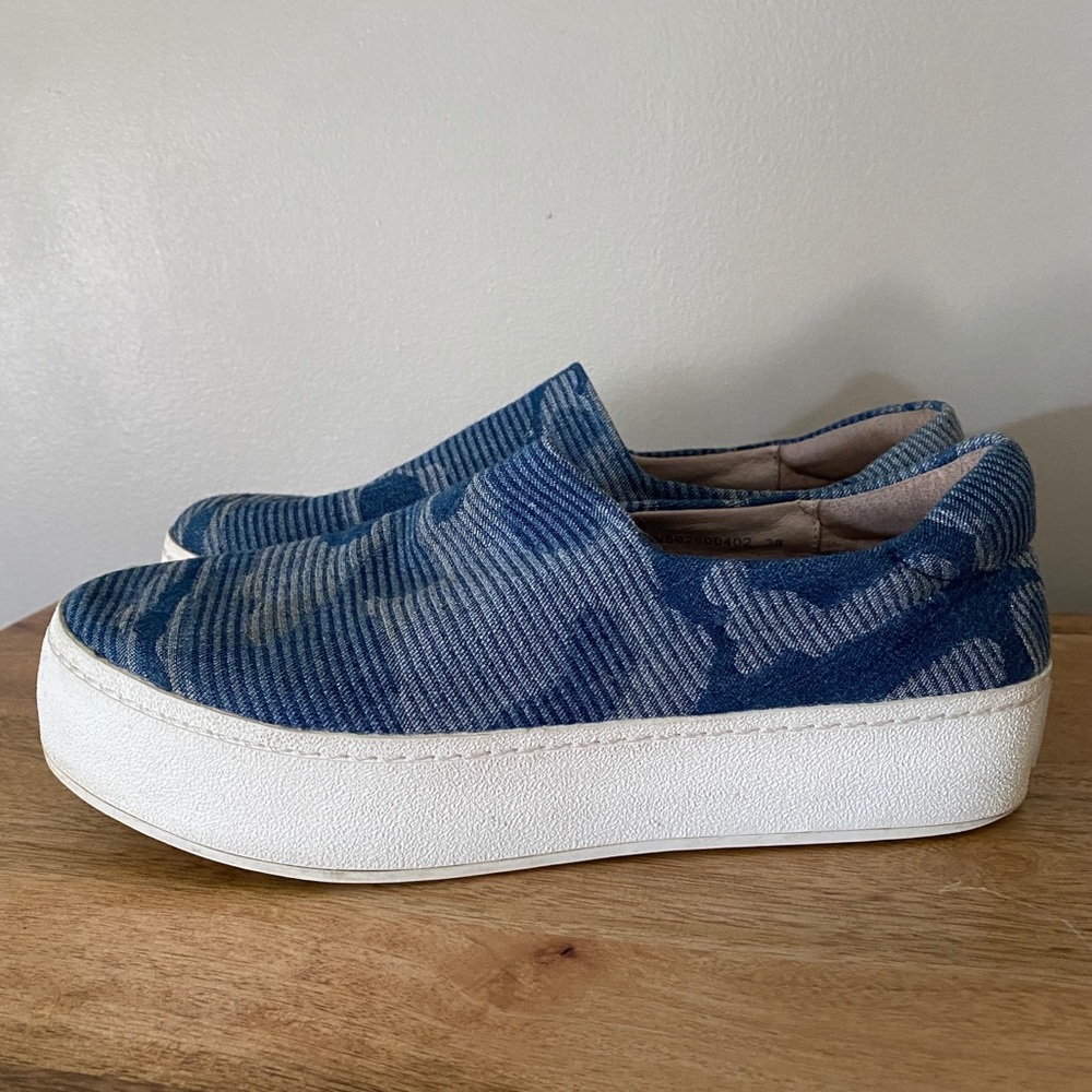SOLD - Opening Ceremony Sz 38 Blue Camo Platform Sneakers